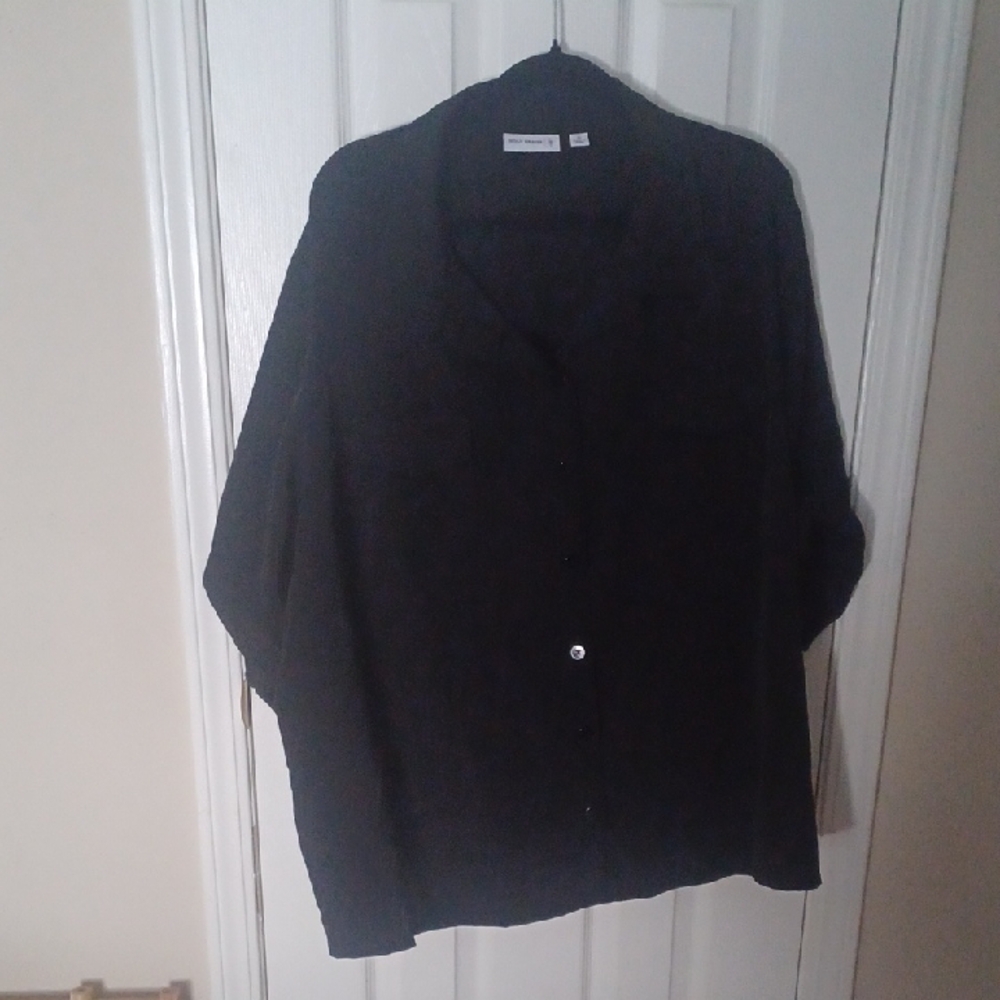 Susan Graver Elegant Black Blouse